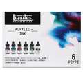 Liquitex - Ink Colour Set, Set di inchiostri acrilici, Tonalità tenui, 6 x 30 ml
