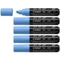 Stabilo - Free Acrylic, Set da 5 marker acrilici, T800C, set da 5, Blu cobalto, 4-10 mm, Punta a cuneo