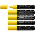 Stabilo - Free Acrylic, Set da 5 marker acrilici, T800C, set da 5, Giallo, 4-10 mm, Punta a cuneo