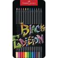 Faber-Castell - Black Edition, Set di matite colorate, Set da 12
