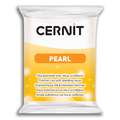 Cernit - Pearl, Pasta polimerica con mica scintillante, 56 g, Bianco perla glitter