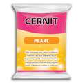 Cernit - Pearl, Pasta polimerica con mica scintillante, 56 g, Magenta glitter