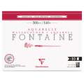 Clairefontaine - Fontaine, Carta per acquerello, grana fina, 31 x 41 cm, 10 ff., fine (cold pressed), blocco collato su 1 lato