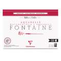 Clairefontaine - Fontaine, Carta per acquerello, grana fina, 36 x 51 cm, 10 ff., fine (cold pressed), blocco collato su 1 lato