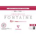 Clairefontaine - Fontaine, Carta per acquerello, grana fina, 18 x 26 cm, 20 ff., fine (cold pressed), blocco collato su 4 lati