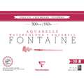 Clairefontaine - Fontaine, Carta per acquerello, grana fina, 31 x 41 cm, 20 ff., fine (cold pressed), blocco collato su 4 lati