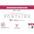 Clairefontaine - Fontaine, Carta per acquerello, grana fina, 36 x 51 cm, 20 ff., fine (cold pressed), blocco collato su 4 lati