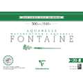 Clairefontaine - Fontaine, Carta per acquerello, grana torchon, 23 x 31 cm, 20 ff., 300 g/m², blocco collato su 4 lati