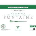 Clairefontaine - Fontaine, Carta per acquerello, grana torchon, 31 x 41 cm, 20 ff., 300 g/m², blocco collato su 4 lati