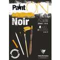 Clairefontaine - PaintON, Carta da disegno nera, A3, 29,7 x 42 cm, 250 g/m², Blocco collato su 1 lato con 20 fogli