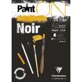 Clairefontaine - PaintON, Carta da disegno nera, A2, 42 x 59,4 cm, 250 g/m², Blocco collato su 1 lato con 20 fogli