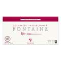 Clairefontaine - Fontaine, Carta per acquerello, grana fina, 20 x 40 cm, 15 ff., fine (cold pressed), blocco collato su 4 lati