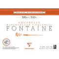 Clairefontaine - Fontaine 300 g/mq, carta per acquerello, 300 g/mq, 20 ff., 26 x 36 cm, 1 pezzo, blocco collato su 4 lati