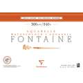 Clairefontaine - Fontaine 300 g/mq, carta per acquerello, 300 g/mq, 20 ff., 36 x 51 cm, 1 pezzo, blocco collato su 4 lati
