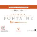 Clairefontaine - Fontaine 300 g/mq, carta per acquerello, 300 g/mq, 12 ff., 30 x 40 cm, 1 pezzo, blocco collato su 1 lato