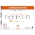 Clairefontaine - Fontaine 300 g/mq, carta per acquerello, 300 g/mq, 12 ff., 26 x 36 cm, 1 pezzo, blocco spiralato