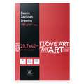 I Love Art - Blocco da disegno, A3, 29,7 x 42 cm, 180 g/m², fine, blocco collato su 1 lato 30 ff.
