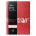 I Love Art - Blocco da disegno, A3, 29,7 x 42 cm, 180 g/m², fine (cold pressed), blocco collato su 1 lato 30 ff.