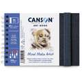 Canson - Art Book, Mixed Media Artist, Album per schizzi, A5, 14,8 x 21 cm, fine, 300 g/m², Formato orizzontale, rilegatura a spirale sul lato corto