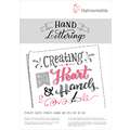 Hahnemühle - Hand Lettering, Blocco per calligrafia, A4, 21 x 29,7 cm, 170 g/m², satinata (hot pressed), blocco collato su 1 lato 25 ff.