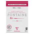 Clairefontaine - Fontaine, Carta per acquerello, grana fina, A4, 21 x 29,7 cm, fine (cold pressed), blocco collato su 1 lato