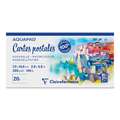 Clairefontaine - AQUAPAD, Cartes postales, Blocco di cartoline, 7,5 x 14,8 cm, 300 g/m², fine (cold pressed), Blocco con 20 fogli