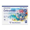 Clairefontaine - AQUAPAD, Cartes postales, Blocco di cartoline, A6, 10,5 x 14,8 cm, 300 g/m², fine (cold pressed), Blocco con 20 fogli