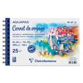 Clairefontaine - Aquapad, Carnet de Voyage, Album per schizzi spiralato, 14 x 22 cm, 300 g/m², fine (cold pressed), Blocco spiralato con 25 fogli