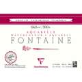 Clairefontaine - Fontaine 640 g/mq, Carta per acquerello, 640 g/mq, 10 ff., 18 x 26 cm, fine (cold pressed), blocco collato su 4 lati
