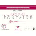 Clairefontaine - Fontaine 640 g/mq, Carta per acquerello, 640 g/mq, 10 ff., 26 x 36 cm, fine (cold pressed), blocco collato su 4 lati