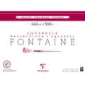 Clairefontaine - Fontaine 640 g/mq, Carta per acquerello, 640 g/mq, 10 ff., 36 x 48 cm, fine (cold pressed), blocco collato su 4 lati