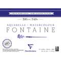 Clairefontaine - Fontaine, Carta per acquerello, grana semi-satinata, 18 x 24 cm, 300 g/m², 300 g/m², Blocco con 25 fogli