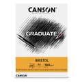 Canson - Graduate, Blocco da disegno Bristol, A3, 29,7 x 42 cm, liscia, 180 g/m²