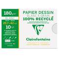 Clairefontaine - Pochette Dessin, Carta da disegno riciclata, A3, 29,7 x 42 cm, conf. da 10, 180 g/m²