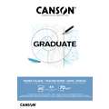 Canson - Graduate, Blocco di carta da lucido, A4, 21 x 29,7 cm, satinata (hot pressed), 70 g/m², blocco collato su 1 lato
