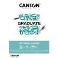 Canson - Graduate, Blocco Lettering marker, A3, 29,7 x 42 cm, liscia, 180 g/m², blocco collato su 1 lato