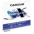 Canson - Graduate, Blocco Lettering Mixed Media, A4, 21 x 29,7 cm, strutturata, 200 g/m², blocco collato su 1 lato