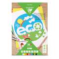 Clairefontaine - Eco, Carta colorata riciclata, A3, 29,7 x 42 cm, 120 g/m², blocco collato su 1 lato 30 ff.
