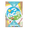 Clairefontaine - Eco, Carta colorata riciclata, A4, 21 x 29,7 cm, 210 g/m², blocco collato su 1 lato 20 ff.