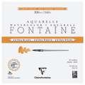 Clairefontaine - Fontaine, Carta per acquerello Extra White, satinata, 20 x 20 cm, 300 g/m², satinata (hot pressed), Blocco con 15 fogli (collati su 4 lati)