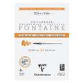Clairefontaine - Fontaine, Carta per acquerello Extra White, satinata, 21 x 29,7 cm, 300 g/m², satinata (hot pressed), Blocco con 12 fogli (collati su 2 lati)