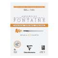 Clairefontaine - Fontaine, Carta per acquerello Extra White, satinata, 29,7 x 42 cm, 300 g/m², satinata (hot pressed), Blocco con 12 fogli (collati su 2 lati)