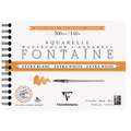 Clairefontaine - Fontaine, Carta per acquerello Extra White, satinata, 18 x 24 cm, 300 g/m², satinata (hot pressed), Blocco spiralato con 12 fogli