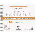 Clairefontaine - Fontaine, Carta per acquerello Extra White, satinata, 24 x 30 cm, 300 g/m², satinata (hot pressed), Blocco spiralato con 12 fogli