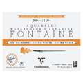 Clairefontaine - Fontaine, Carta per acquerello Extra White, satinata, 20 x 15 cm, 300 g/m², satinata (hot pressed), Blocco con 15 fogli (collati su 4 lati)