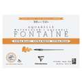 Clairefontaine - Fontaine, Carta per acquerello Extra White, satinata, 26 x 18 cm, 300 g/m², satinata (hot pressed), Blocco con 15 fogli (collati su 4 lati)