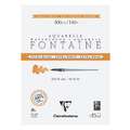 Clairefontaine - Fontaine, Carta per acquerello Extra White, satinata, 23 x 31 cm, 300 g/m², satinata (hot pressed), Blocco con 15 fogli (collati su 4 lati)