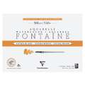 Clairefontaine - Fontaine, Carta per acquerello Extra White, satinata, 36 x 26 cm, 300 g/m², satinata (hot pressed), Blocco con 15 fogli (collati su 4 lati)