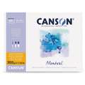 Canson - Montval, Cartoncino per acquerello, grana fine, 24 x 32 cm, 300 g/m², fine (cold pressed), Blocco 100 ff. - collato su un lato