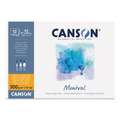 Canson - Montval, Cartoncino per acquerello, grana fine, A4, 21 x 29,7 cm, 300 g/m², fine (cold pressed), 12 ff. - collato su un lato